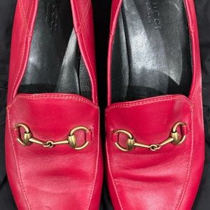 Gucci Red Horsebit Shoes Size 40